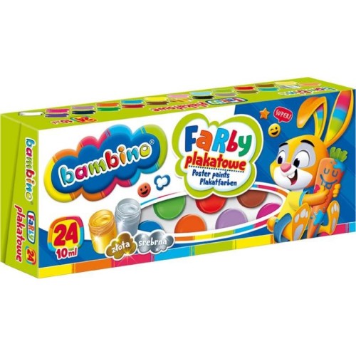 Farby plakatowe 24 kolory 10ml BAMBINO 1szt.