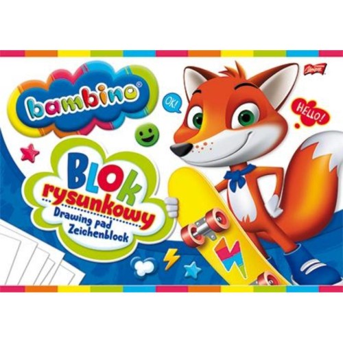 Blok rysunkowy biały A4 20 kartek BAMBINO 1szt.
