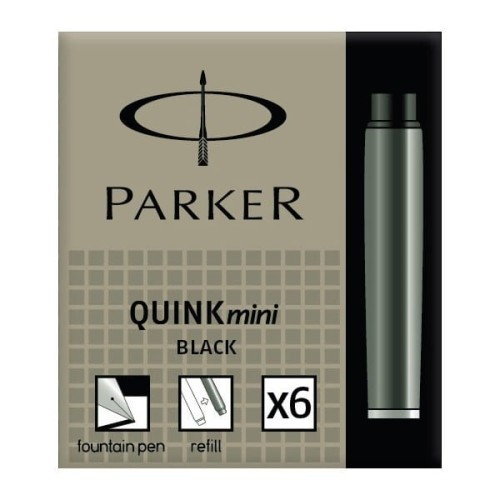 Nabój PARKER zmywalny mini czarny 6 sztuk