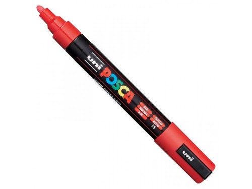 Marker z farbą plakatową okrągły 1,8-2,5mm UNI POSCA PC-5M czerwony NR 15 1szt.