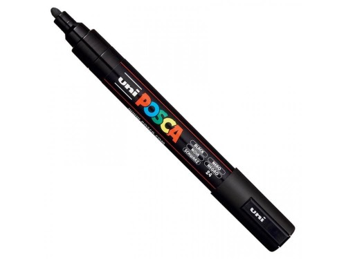 Marker z farbą plakatową okrągły 1,8-2,5mm UNI POSCA PC-5M czarny NR 24 1szt.