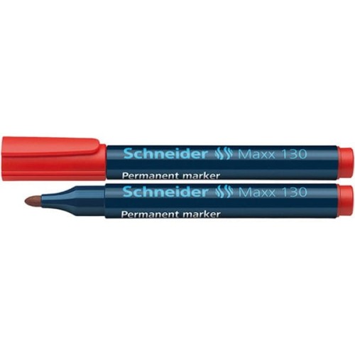 Marker permanentny SCHNEIDER Maxx 130, okrągły, 1-3 mm, czerwony