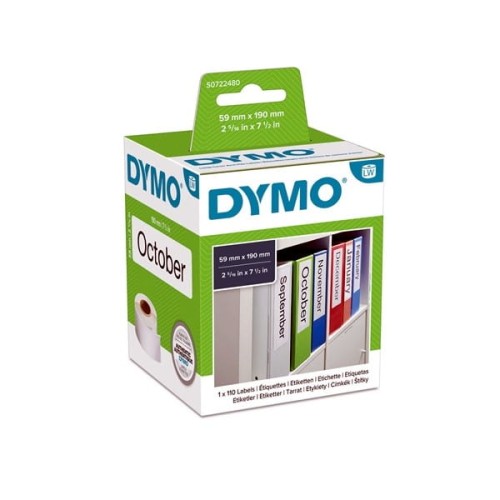 Etykiety na rolce papierowe do segrgetora 190x59mm 110etykiet dymo białe