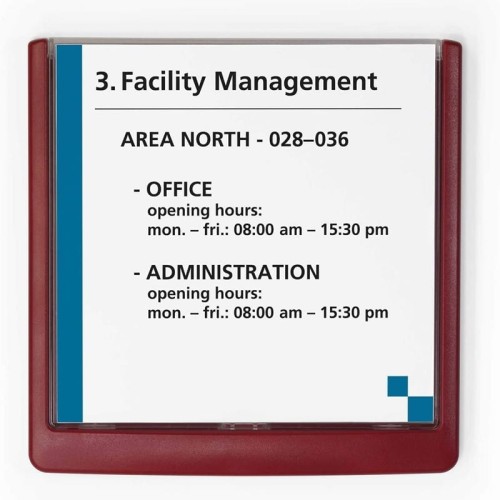 Tabliczka informacyjna CLICK SIGN 149x148,5mm Czerwona DURABLE