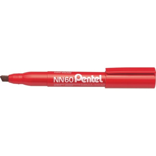 Marker permanentny ścięty 2,72mm PENTEL NN60 czerwony
