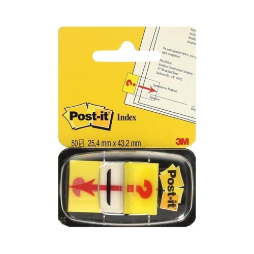Zakładki indeksujące 25x43mm z nadrukiem znak zapytania 50 szt POST-IT