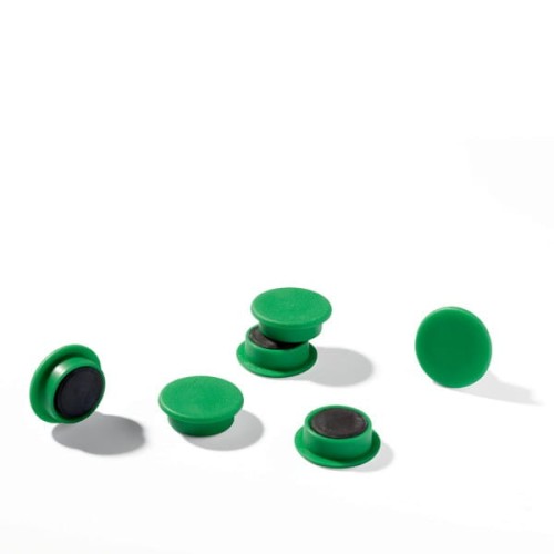 Magnesy do tablic średnica 15 mm zielone 8 sztuk