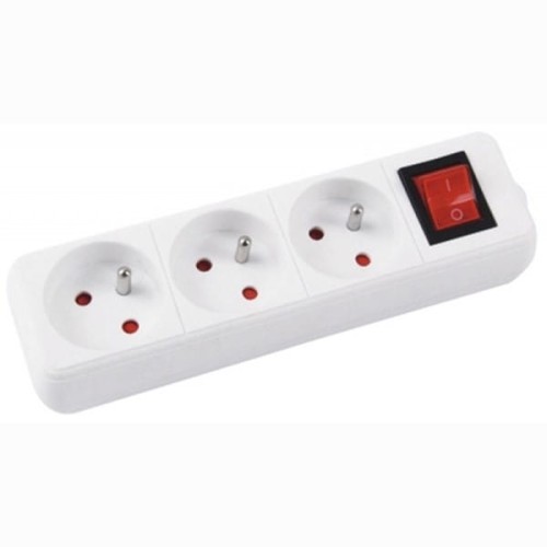 Przedłużacz OFFICE PRODUCTS, 3 gniazda 3m z uziemieniem i wyłącznikiem biały /13113341-14/