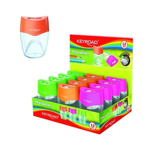 Temperówka podwójna z pojemnikiem nietłukąca KEYROAD mix kolorów 1szt. KR972388/