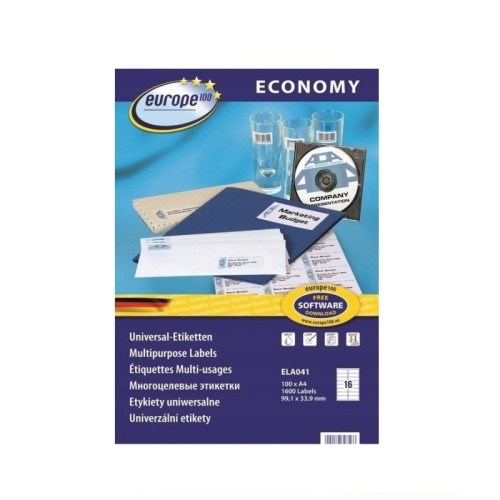 Etykiety papierowe 99,1x33,9mm AVERY ZWECKFORM economy 100ark 1600etykiet białe