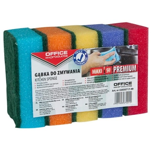 Gąbka do zmywania/do naczyń OFFICE PRODUCTS PREMIUM duża 5szt. /22035717-99/