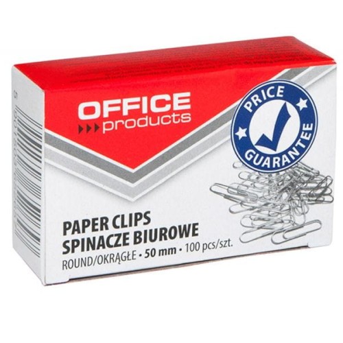 Spinacze biurowe 50mm OFFICE PRODUCTS niklowane 100szt. /18085015-05/