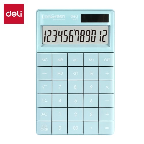 Kalkulator 12 pozycyjny DELI LONGREEN EM412 niebieski