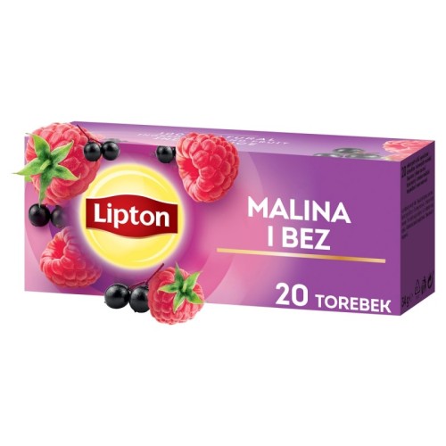 Herbata owocowa LIPTON malina z czarnym bzem z zawieszką 20szt.