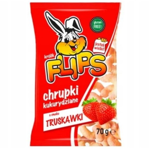 Chrupki kukurydziane 70g FLIPS truskawkowe