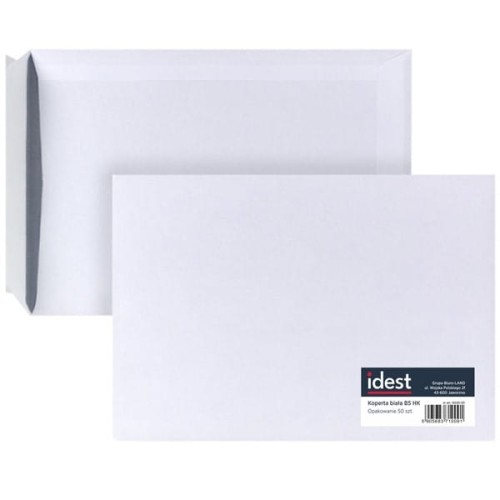 Koperta biała B5 176x250mm HK 50szt. IDEST