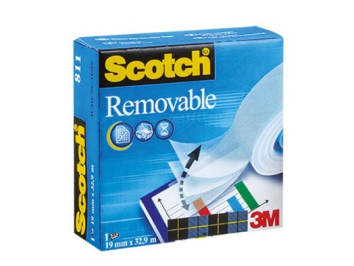 Taśma klejąca 3M Scotch Removable 19x33mm odklejana