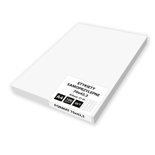 Etykiety papierowe 70x42,3mm EMERSON no name 100ark 2100etykiet białe