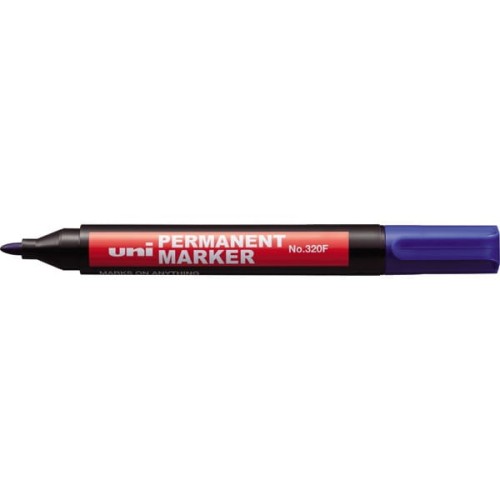 Marker permanentny okrągły UNI NO-320, niebieski, 1 sztuka