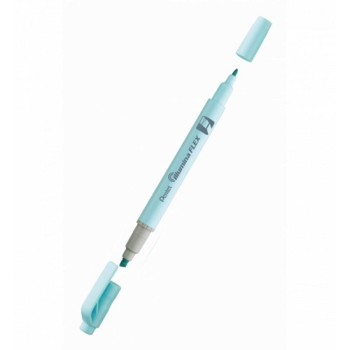 Zakreślacz dwustronny okrągły+ ścięty 1,0mm I 1,5mm-3,5mm PENTEL ILLUMINA FLEX SLW11P pastelowy błękitny