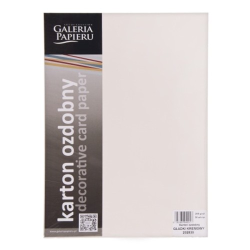 Karton ozdobny A4/200g gładki kremowy 50szt. /202830/