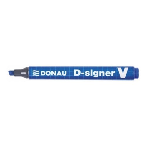 Marker permanentny Donau D-SIGNER V ścięty, niebieski
