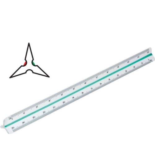 Linijka/skalówka plastikowa 30cm GRAND budowlana GR-143-30 1:100/200/250/300/400/500 1szt.