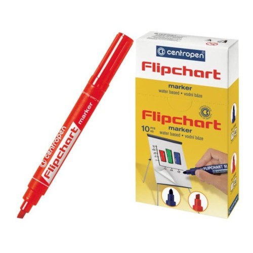 Marker do papieru Centropen 8560 ścięty czerwony