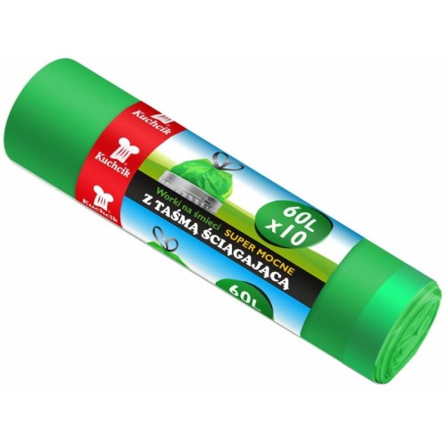 Worki na śmieci Kuchcik super mocne 60L 12µm A10 taśma