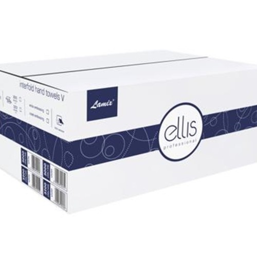Ręcznik ZZ biały celuloza 2-WARSTWOWY 2x18g 3000szt. 20op. x 150 listków 24x21cm LAMIX V ELLIS PROFESSIONAL