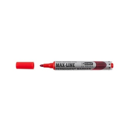 Marker permanentny z tłoczkiem okrągły D.RECT ML100 czerwony /009748/