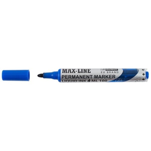 Marker permanentny z tłoczkiem okrągły D.RECT ML100 niebieski /009749/