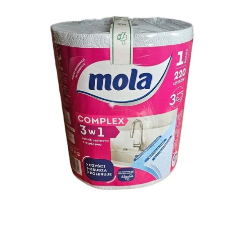 Monorolka 3w1 ręcznik papierowy 2-warstwowy biały/czyściwo 1-warstwowe niebieskie niepyląca MOLA COMPLEX 1szt. /90839/