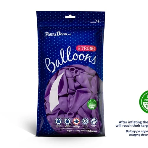 Balony 30cm PARTYDECO STRONG PASTEL fioletowe/PASTEL LAVENDER BLUE 1szt.