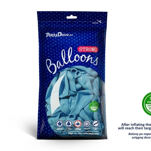 Balony 30cm PARTYDECO STRONG PASTEL niebieskie/PASTEL BABY BLUE 1szt.