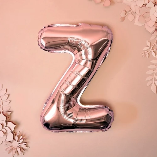 Balon foliowy 35cm PARTYDECO litera "Z" metalizowany różowe złoto 1szt.