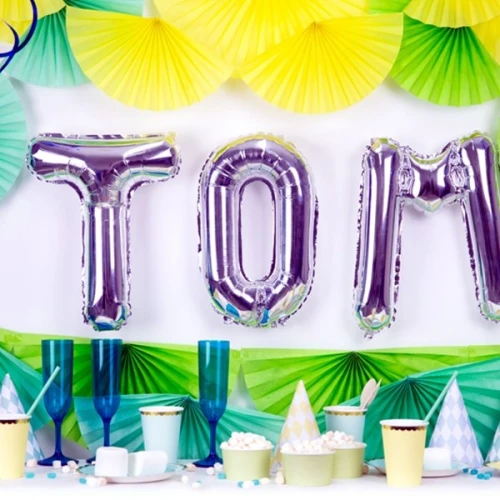 Balon foliowy 35cm PARTYDECO litera "M" metalizowany srebrny 1szt.
