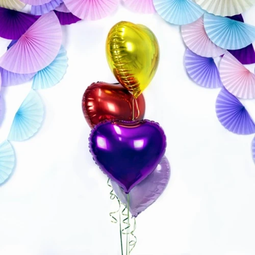 Balon foliowy 45cm PARTYDECO serce metalizowany złoty 1szt.
