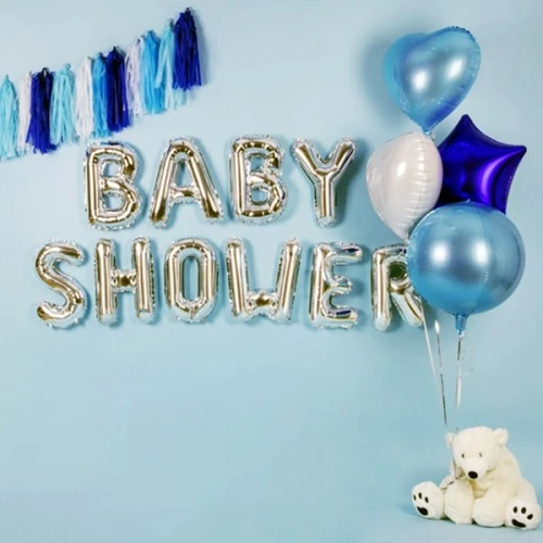 Balon foliowy 35cm PARTYDECO litera "O" metalizowany srebrny 1szt.