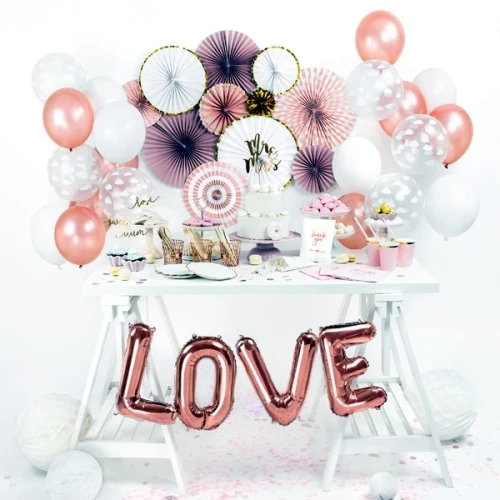 Balon foliowy 35cm PARTYDECO litera "O" metalizowany różowe złoto 1szt.