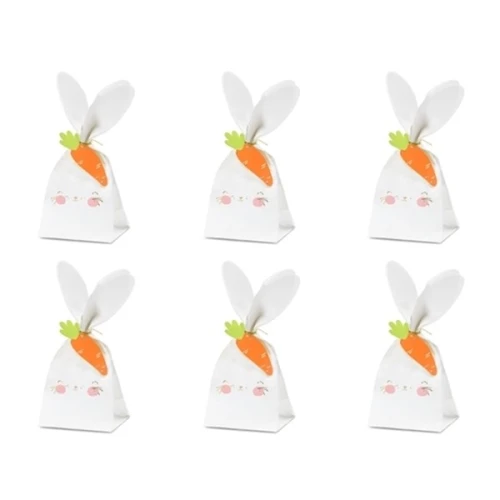 Torebki na słodycze 7,5x9x22,5cm PARTYDECO królik 6szt.