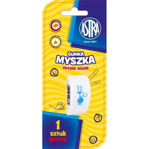 Gumka do mazania ASTRA myszka biała BLISTER 1szt.