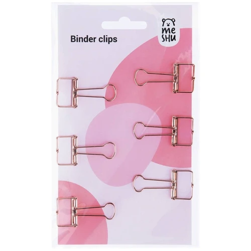 Klip biurowy 19mm MESHU ROSE GOLD 6szt.