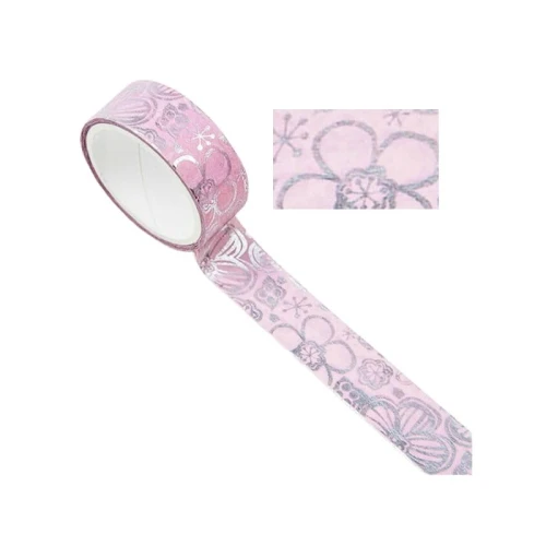 Taśma klejąca/dekoracyjna 1,5cm x 3m MESHU PINK ELEGANCE 1szt.