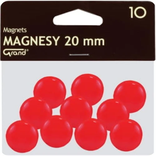 Magnesy 20 mm GRAND czerwone 10szt. /130-1688/