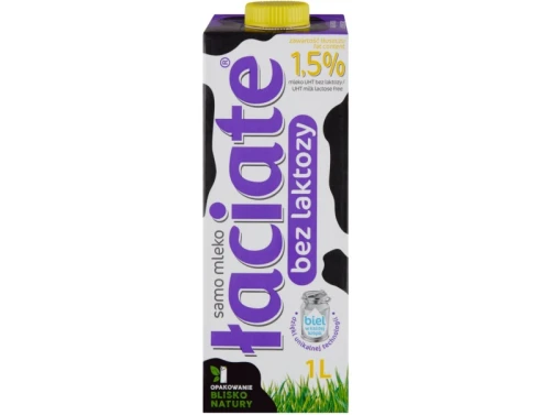 Mleko łaciate UHT 1,5%  bez laktozy 1 litr