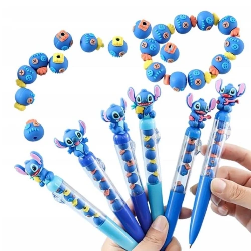 Długopis z kulkami do bransoletki  JELLY PENS STITCH wkład czarny 1szt.
