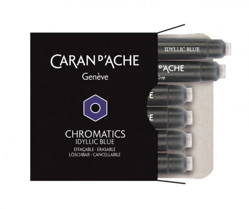 Naboje do piór CARAN D'ACHE CHROMATICS IDYLLIC BLUE niebieskie 6szt.