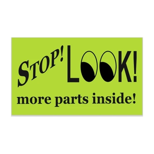 Etykiety termotransferowe TTR papier półbłysk 100x170,5 "STOP LOOK" 500 etykiet zielona