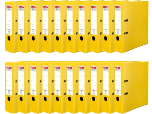 Segregator Herlitz A4/80mm ekonomiczny żółty 20 sztuk